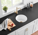 Gloss White Camden Fireclay Kitchen/Laundry Sink Round Single Bowl 470*228mm Poseidonbk