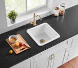Gloss White Camden Fireclay Kitchen/Laundry Sink Single Bowl 457*457*228mm Poseidonbk