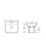 Zento 53S Semi-Pedestal Wall-Hung Basin mercioaustralia