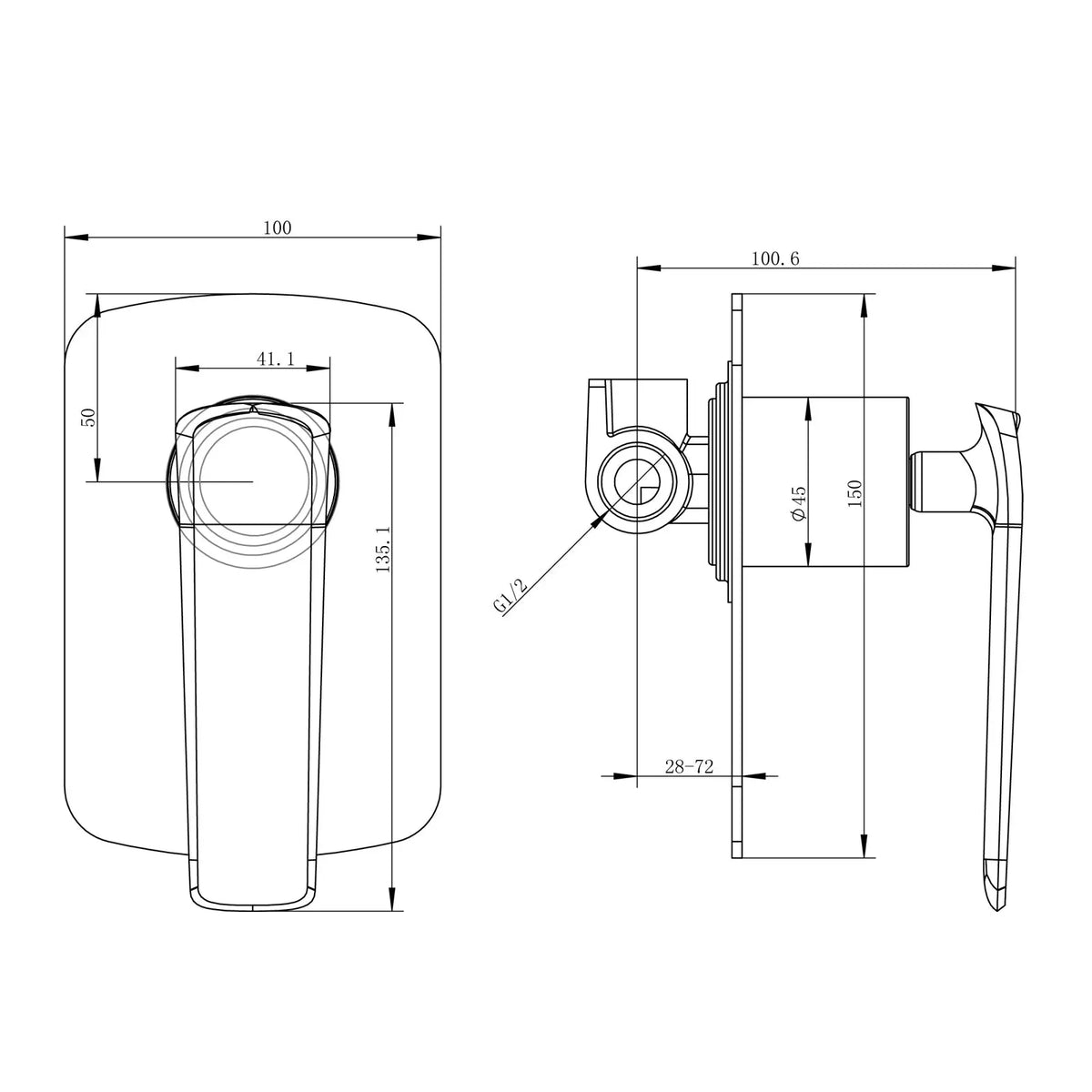 ESPERIA - Gunmetal Wall Mixer Aquaperla