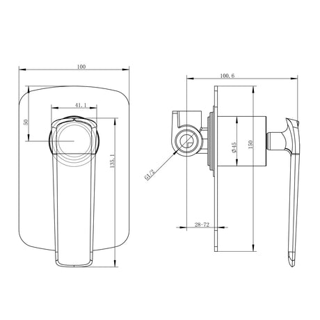 ESPERIA - Gunmetal Wall Mixer Aquaperla
