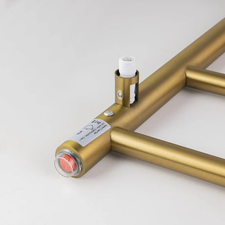 Brushed Brass Heated Towel Rack 4 Bars Aquaperla