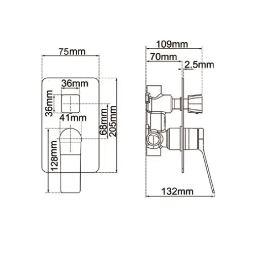 RUSHY - Brushed Brass Diverter Mixer Aquaperla