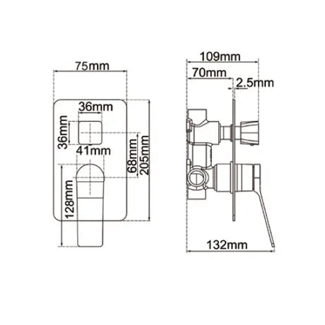 RUSHY - Gunmetal Diverter Mixer Aquaperla