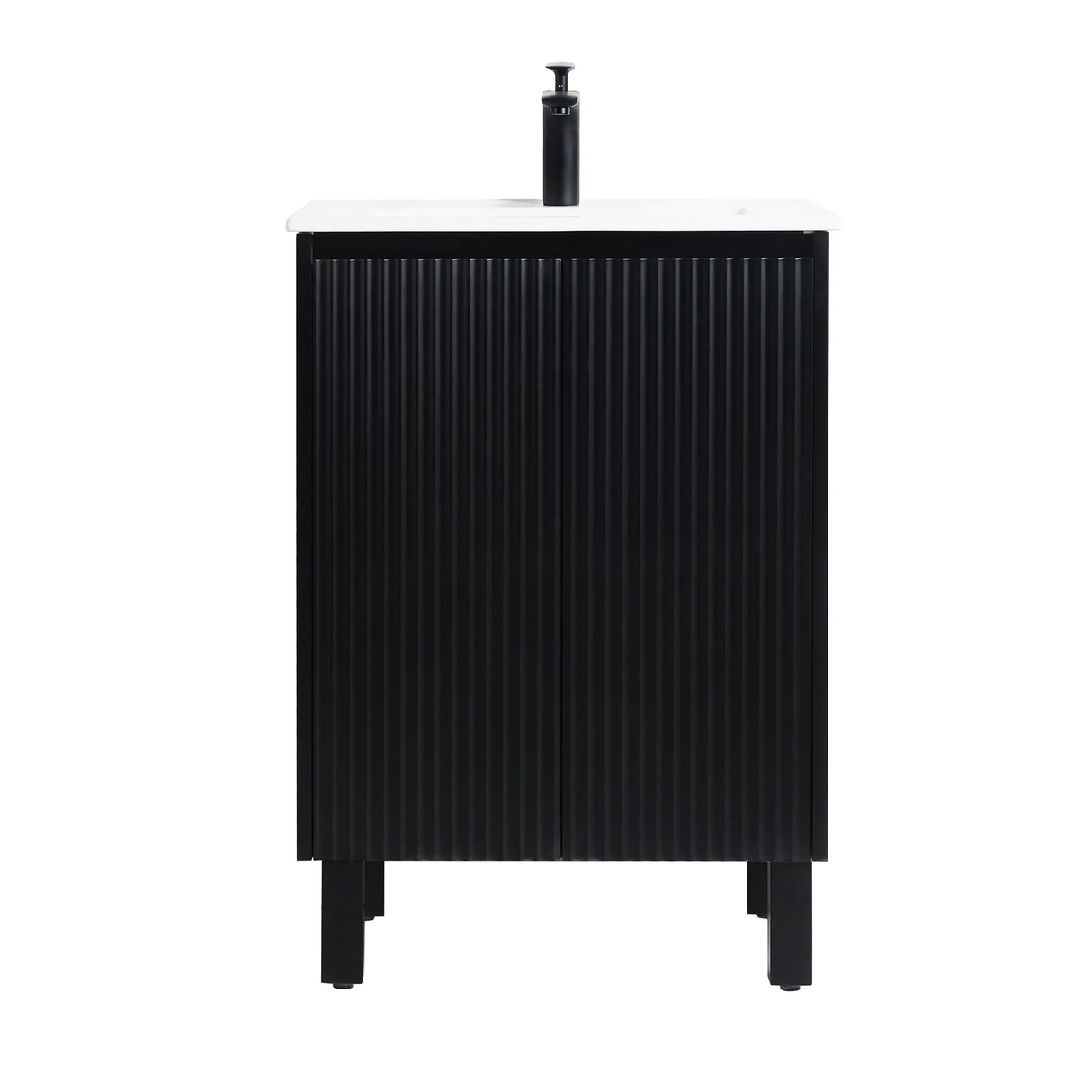 Brighton Freestanding PVC Vanity 600mm (Matte Black) Poseidon