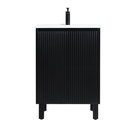 Brighton Freestanding PVC Vanity 600mm (Matte Black) Poseidon