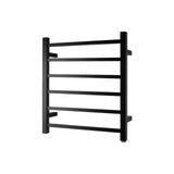 Black Heated Towel Rack 6 Bars Aquaperla