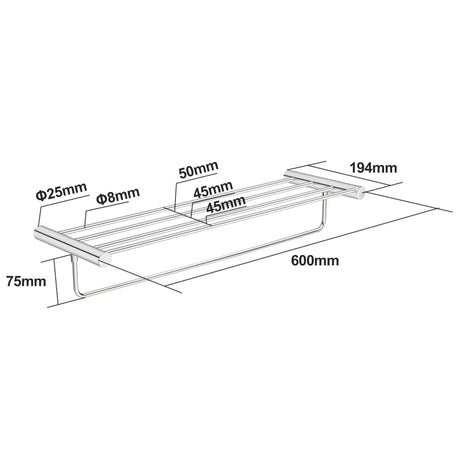 Chrome Showel Shelf Aquaperla