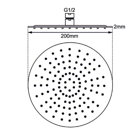 200mm Chrome Shower Head Aquaperla