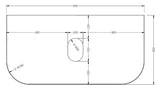 Adair Curved Fluted Wall Hung Vanity - Walnut Wood 900mm x 450mm (Stone Top & Basin are Included) Bagno D'Oro