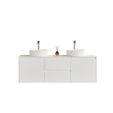 Brindabella Wall Hung PVC Cabinet (Middle Drawer) 1500mm (Single/Double Bowl) (Matte White) Poseidon