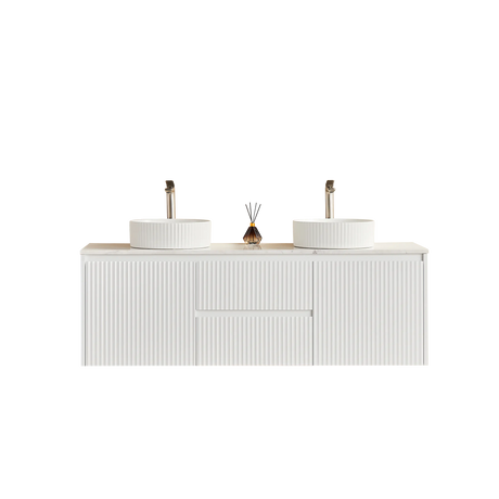 Brindabella Wall Hung PVC Cabinet (Middle Drawer) 1500mm (Single/Double Bowl) (Matte White) Poseidon