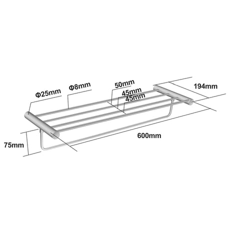 Brushed Nickel Shower Shelf Aquaperla