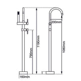 Chrome Freestanding Tap with Handheld Shower Aquaperla