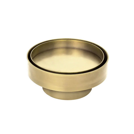 100mm Round Brushed Gold Tile Insert Floor Waste Somer