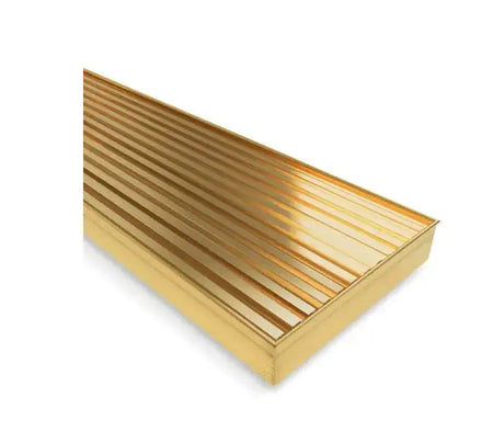 Wide Brushed Gold Linear Floor Grate 600~3000 (L) X 100 (W) MM Somer