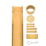Wide Brushed Gold Tile Insert Floor Grate 600~3000 (L) X 100 (W) MM Somer