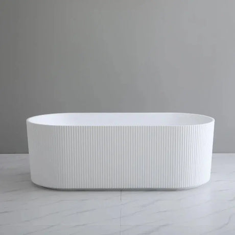 Oval Fluted Freestanding Bath 1700X800X580MM Poseidonbk