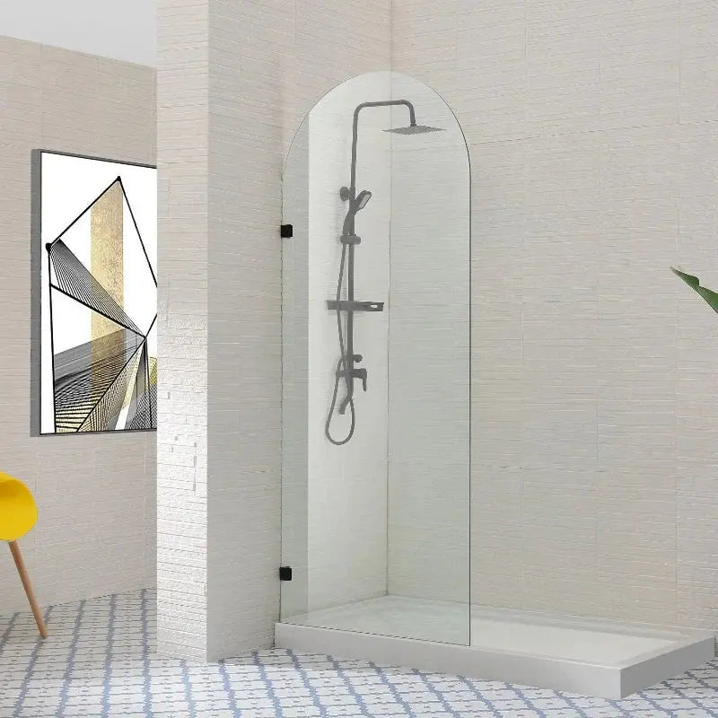 Frameless Clear Arched Fixed Panel Shower Screen ozcovey