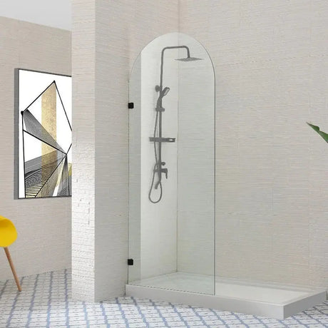Frameless Clear Arched Fixed Panel Shower Screen ozcovey