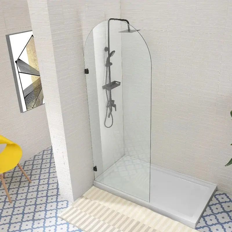 Frameless Clear Arched Fixed Panel Shower Screen ozcovey
