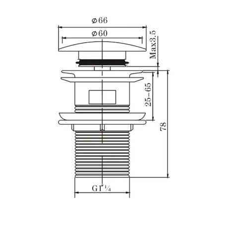 32mm Brushed Nickel Pop Up Waste Overflow Aquaperla