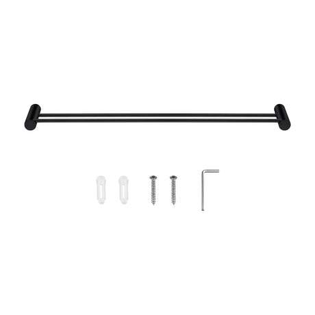 600mm Black Double Towel Rail Aquaperla