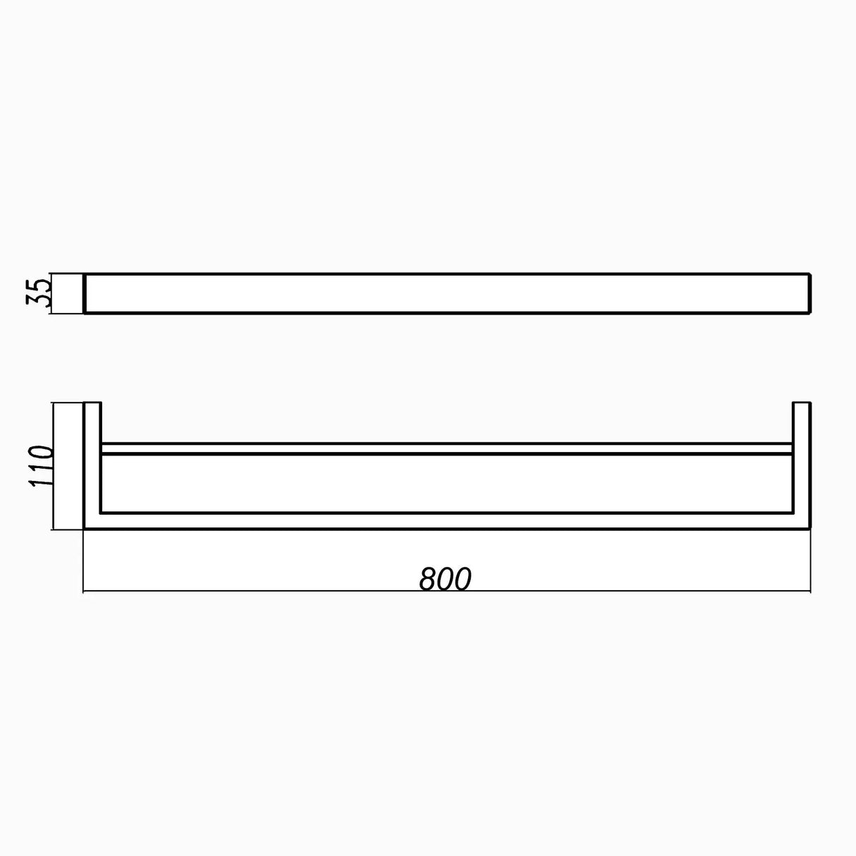 IVANO - 800mm Gunmetal Double Towel Rail Aquaperla
