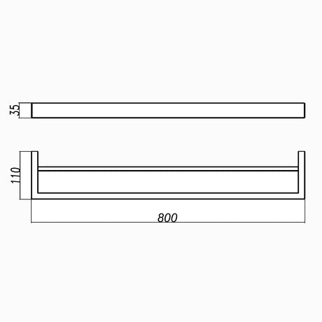 IVANO - 800mm Brushed Nickel Double Towel Rail Aquaperla