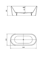 Dahlia 1700 Oval Freestanding Bath Tub Bagno D'Oro
