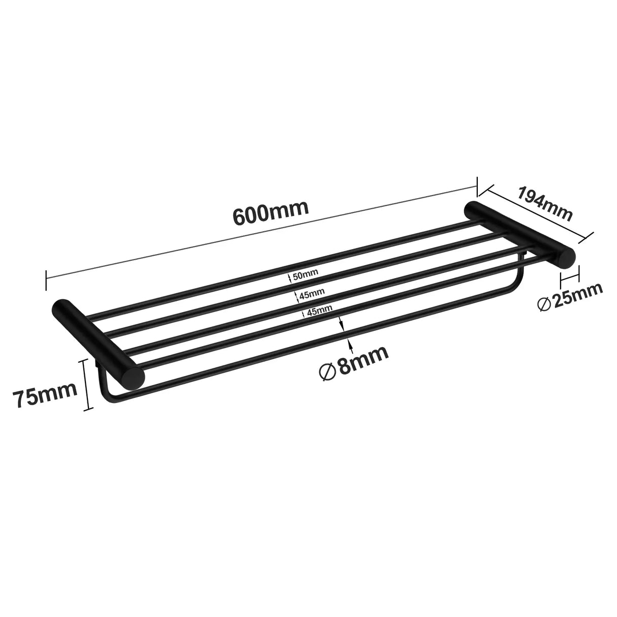 Black Shower Shelf Aquaperla