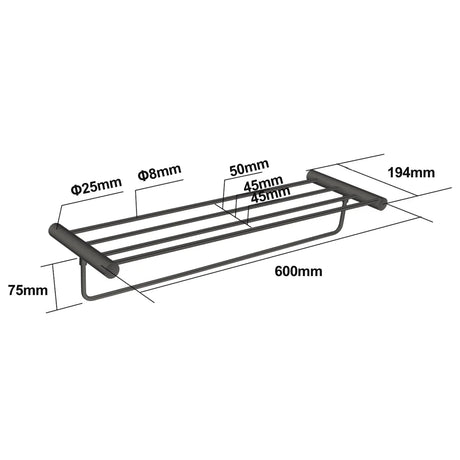 Gunmetal Shower Shelf Aquaperla