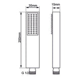 Black Single Function Handheld Shower Aquaperla