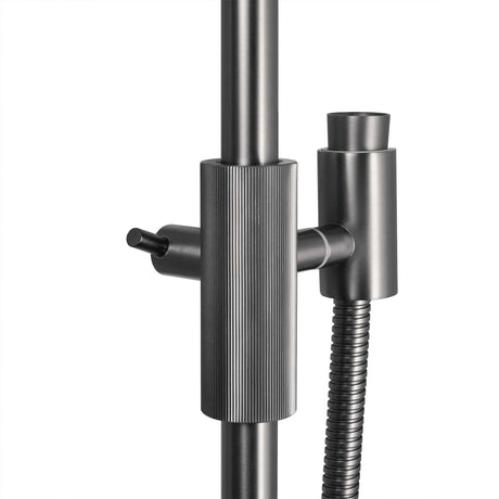 CADDENCE - Brushed Gunmetal Shower Rail Aquaperla