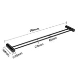600mm Black Double Towel Rail Aquaperla