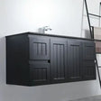 ACACIA SHAKER Matte Black PVC Wall Hung Vanity 1200 (Double Bowl) Poseidon