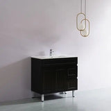 ACACIA SHAKER Matte Black PVC Floor Vanity 900mm Poseidon