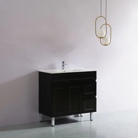 ACACIA SHAKER Matte Black PVC Floor Vanity 900mm Poseidon