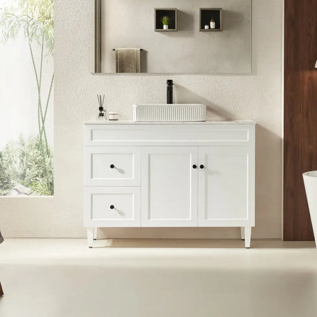 Harrington Floor PVC Cabinet Vanity 1200mm (Matte White) (Single Bowl) Poseidon
