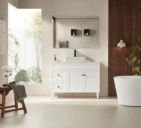 Harrington Floor PVC Cabinet Vanity 1200mm (Matte White) (Single Bowl) Poseidon