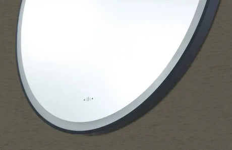 Luna Matte Black Round Touchless 900 X 900 Framed LED Mirror - Three Light Temperatures Poseidonbk