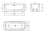 Maren Fluted Right Corner Freestanding Bath tub | 1700 x 800mm Bagno D'Oro