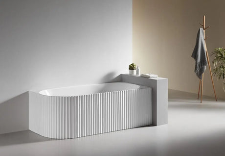 Maren Fluted Right Corner Freestanding Bath tub | 1700 x 800mm Bagno D'Oro