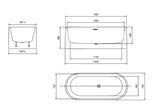 Nyx Fluted Freestanding Bath tub | 1500 x 750mm Bagno D'Oro