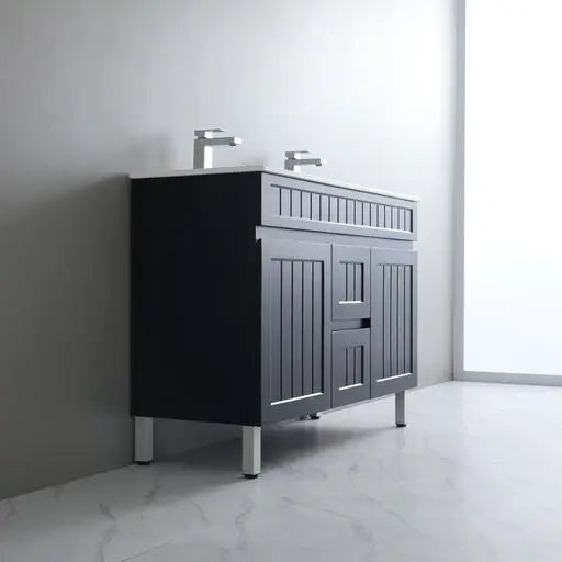 ACACIA SHAKER PVC Floor Vanity 1200mm (Double Bowl) Poseidon
