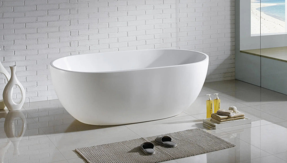 Olivia Gloss White Free Standing Bathtub 1300*700*560 mm Poseidonbk