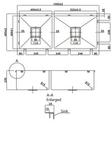 Stainless Steel Double Bowl Sink 1000*450*235mm Poseidonbk