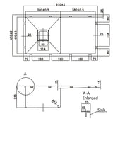 Stainless Steel sink with drainer 810*450*235mm Poseidonbk