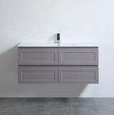Fremantle PVC Wall Hung Cabinet Vanity 1200mm (Matte Grey) (Single Bowl/Double Bowl) - Clearance Poseidon