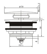 40mm Chrome Bathtub Pop Up Waste Non Overflow Aquaperla